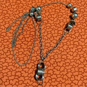 Vintage Silver Chain Necklace with Unique Links